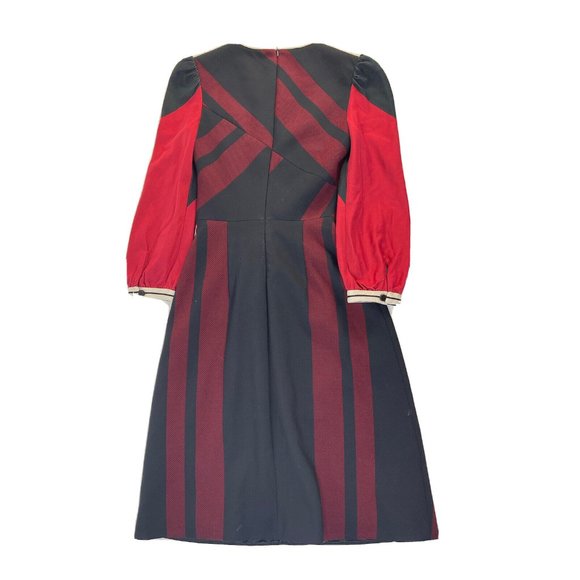 Karen Millen Red and Black Geometric Dress - Picture 4 of 9